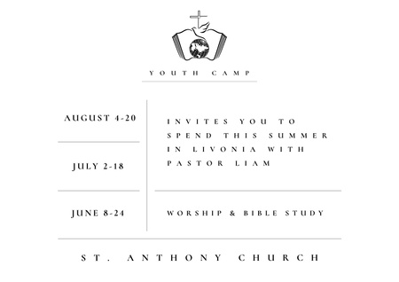 Youth religion camp Invitation Poster A2 Horizontal Design Template