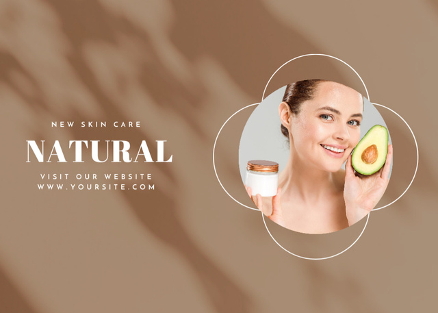 Pure Skincare Product With Avocado Extract Flyer 5x7in Horizontal – шаблон для дизайну