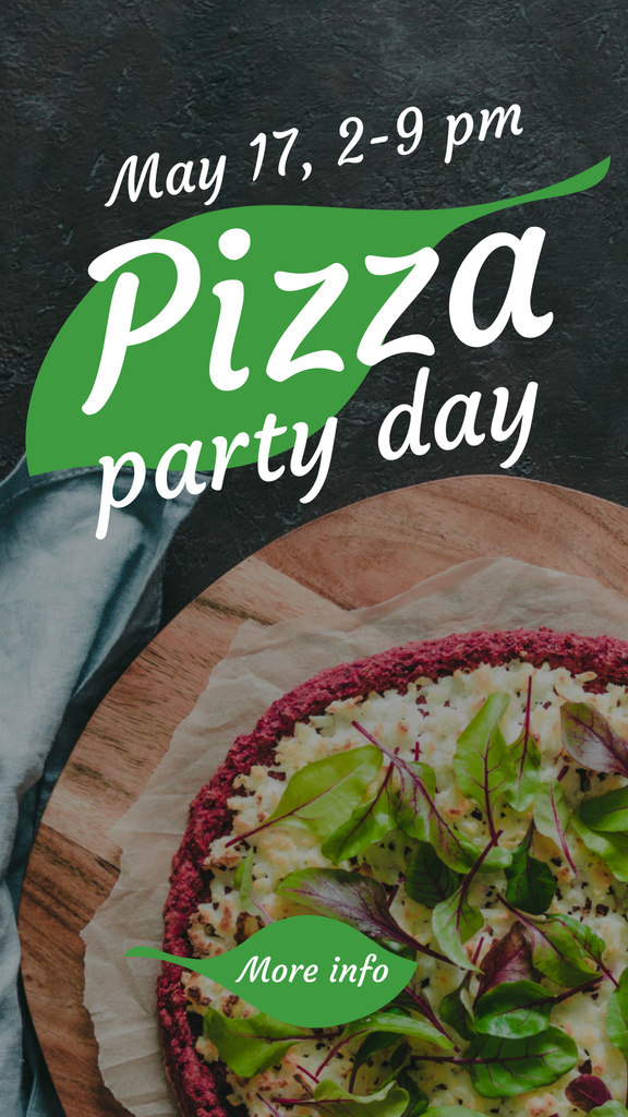 Pizza Party Celebration Day With Served Dish In May Instagram Story Tasarım Şablonu