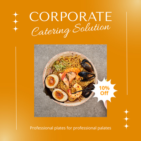 Ad of Corporate Catering Services with Tasty Noodles Instagram Design Template