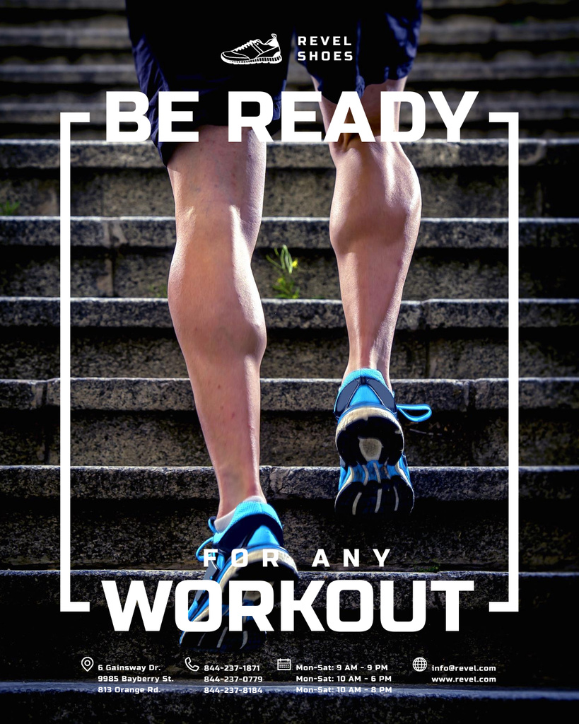 Sport Shoes for Gym Workout Poster 16x20in Design Template