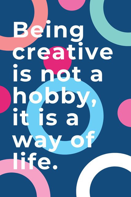 Ontwerpsjabloon van Pinterest van Citation about how to be a creative