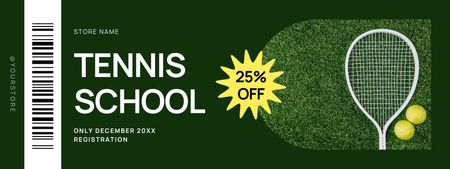 Tennis School Promotion with Discount Coupon Design Template