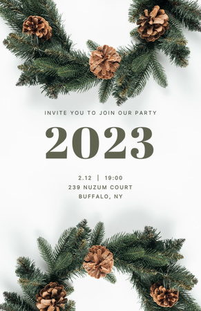 New Year Party Announcement Invitation 5.5x8.5in Πρότυπο σχεδίασης