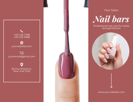 Manicure Salon Offer with Nail Polish Brochure 8.5x11in Design Template