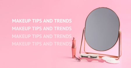 Ontwerpsjabloon van Facebook AD van make-up trend ideeën met spiegel