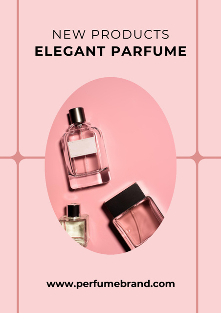 Fragrance offer with Perfume Bottle Poster A3デザインテンプレート