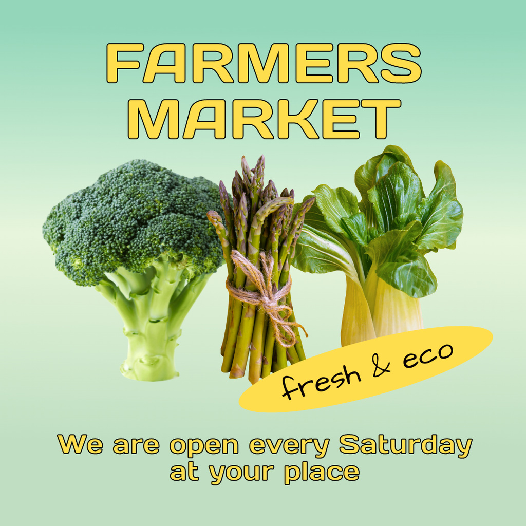 Fresh and Eco Greenery at Local Market Instagram – шаблон для дизайна