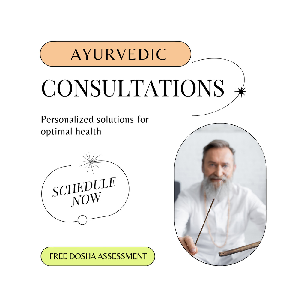 Personalized Ayurvedic Consultations With Dosha Assessment Instagram AD Design Template