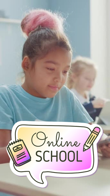 Ontwerpsjabloon van Instagram Video Story van Online School Apply Announcement