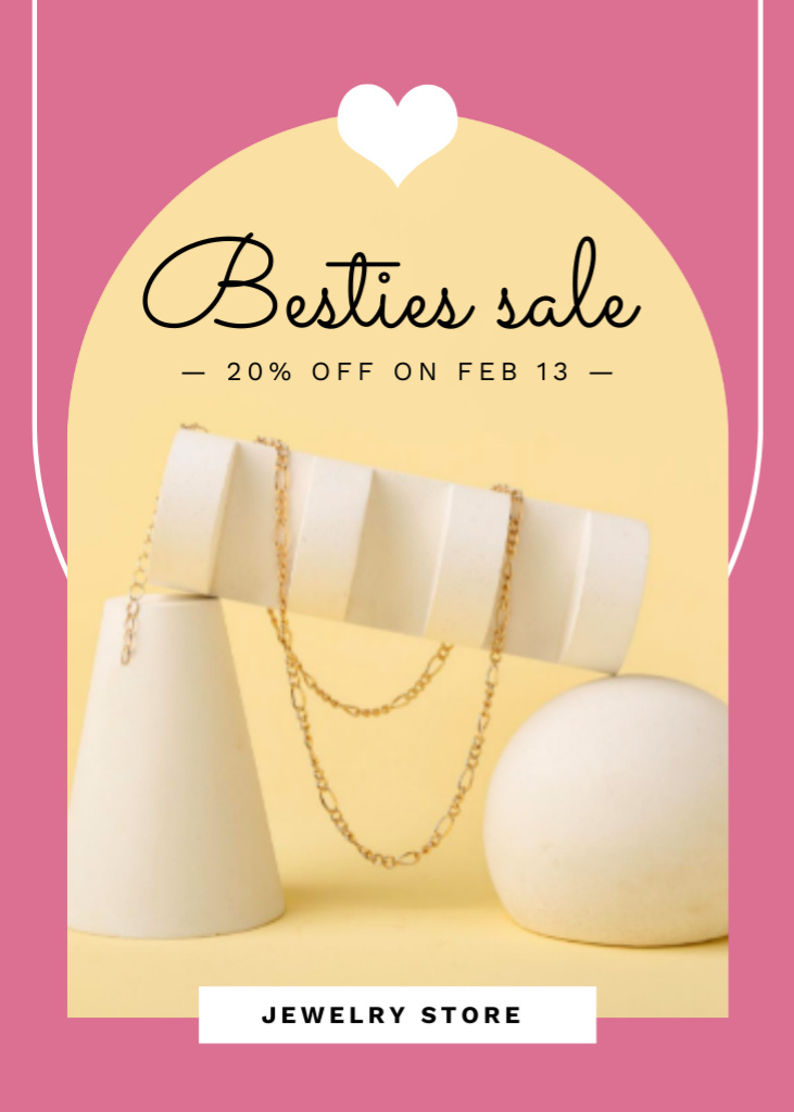 Jewelry Sale on Galentine's Day Flayer Design Template