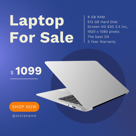 Laptop Sale Promotion Instagram Šablona návrhu