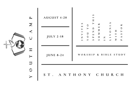 Молодежный религиозный лагерь Продвижение в белом Postcard 4x6in – шаблон для дизайна