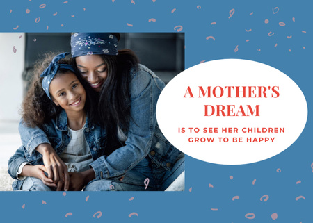Happy mother with her daughter Postcard 5x7in Design Template