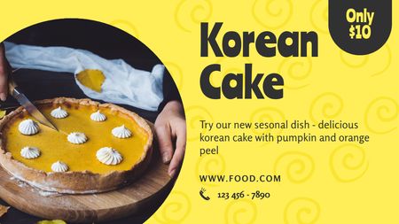 Korean Cake With Special Price Title Design Template