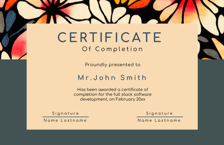 Software Development Course Completion Appreciation Certificate 5.5x8.5in Design Template