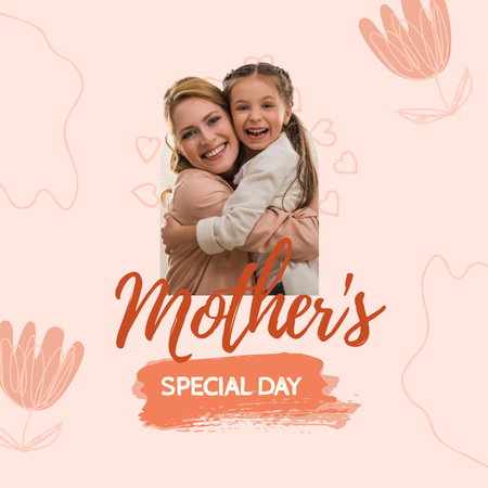 Ontwerpsjabloon van Instagram van Cute Mother's Day Holiday Greeting
