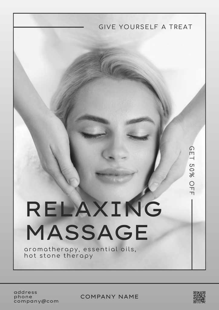 Relaxing Massage for Face Poster Πρότυπο σχεδίασης