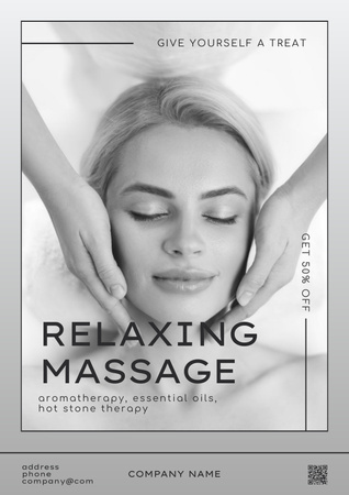 Relaxing Massage for Face Poster Design Template