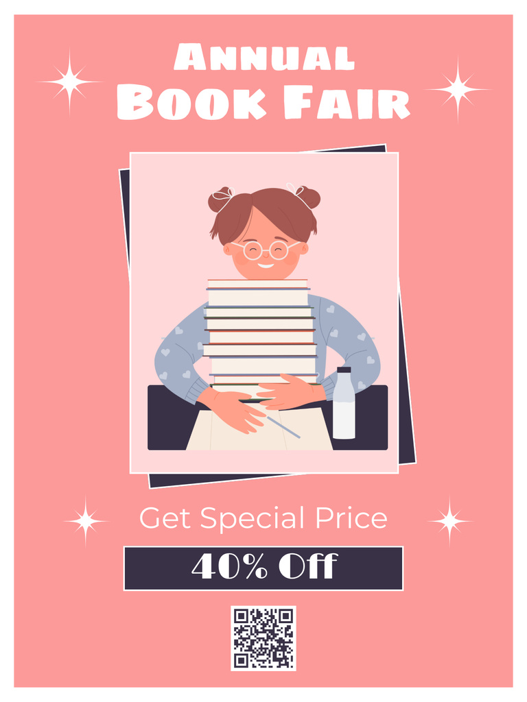 Annual Book Fair Ad Poster US Modelo de Design