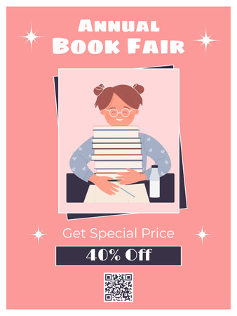 Annual Book Fair Ad Poster USデザインテンプレート