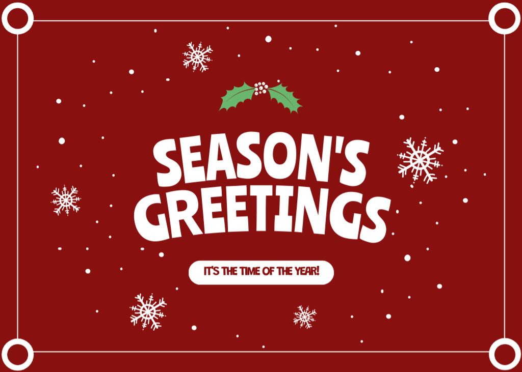 Ontwerpsjabloon van Postcard 5x7in van Glorious Christmas and Happy New Year Cheers with Decoration