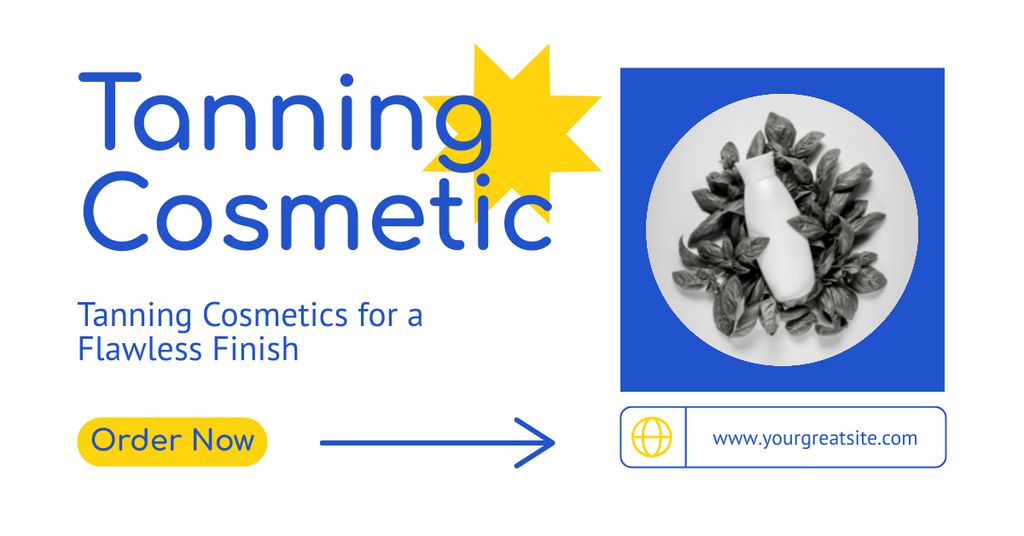Designvorlage Offer of Finishing Cosmetics for Tanning für Facebook AD