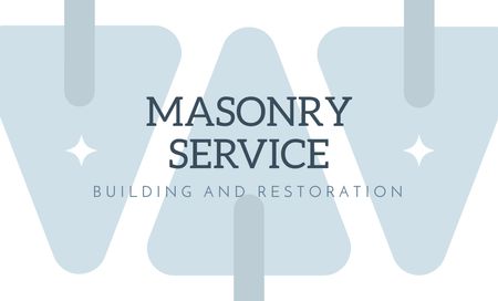 Masonry Services Offer on Light Grey Business Card 91x55mm Design Template