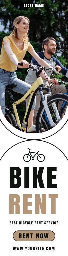 Bicycles Rent for Family Recreation Skyscraper – шаблон для дизайна