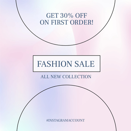 Discount For First Order In Our Shop Instagram Design Template