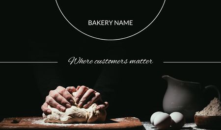 Bakery Ad with Flour and Dough Business card tervezősablon