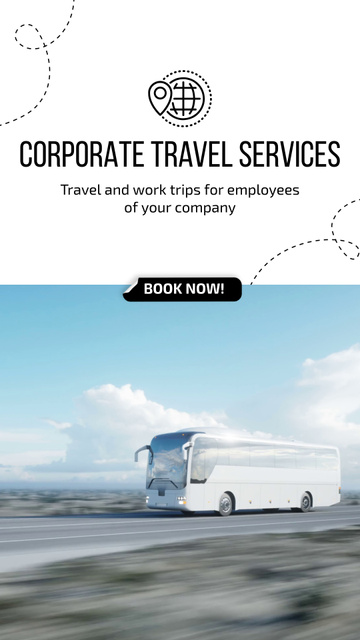 Designvorlage Corporate Travel Services For Employees Offer für Instagram Video Story
