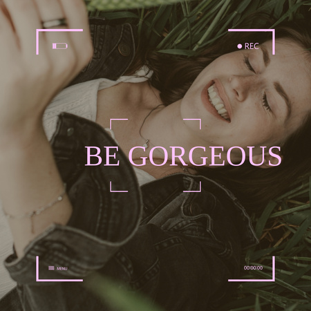 Girl Power Inspiration with Beautiful Woman Instagram Design Template