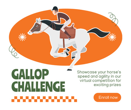 Awesome Equestrian Showcase And Gallop Competition Facebook Design Template
