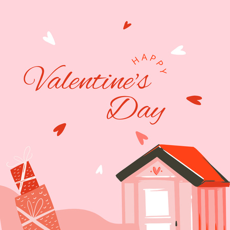 Designvorlage Happy Valentine's Day für Instagram AD