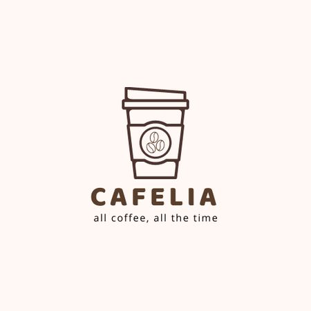 Cafe Ad with Coffee Cup Logo Modelo de Design