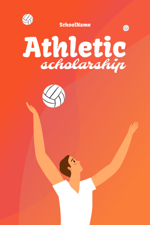 Athletic Scholarship Announcement Postcard 4x6in Vertical Design Template