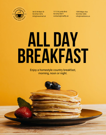 Breakfast Offer with Sweet Pancakes Poster 22x28in Design Template