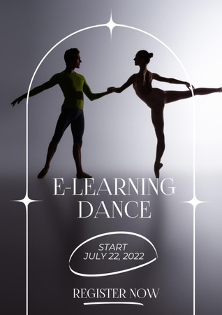 Online Dance Course Announcement Flyer A4 Design Template