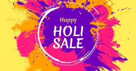 Holi Festival Sale Offer Facebook ADデザインテンプレート