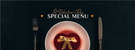 Modèle de visuel Valentine's Day Dinner with Heart Box - Facebook cover
