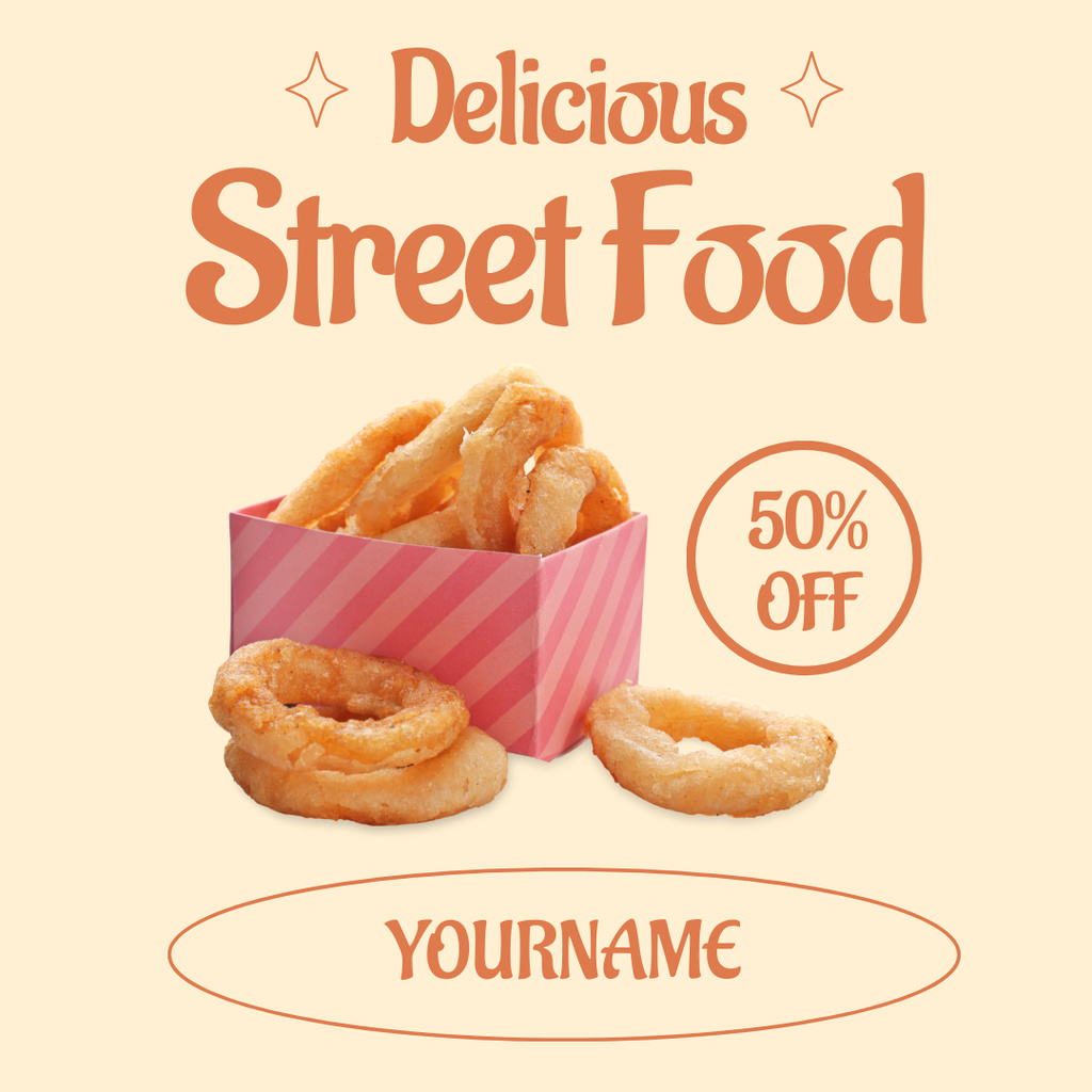 Discount on Delicious Onion Rings Instagramデザインテンプレート