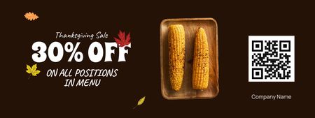 Designvorlage Thanksgiving-Rabattangebot mit Yummy Corn für Coupon