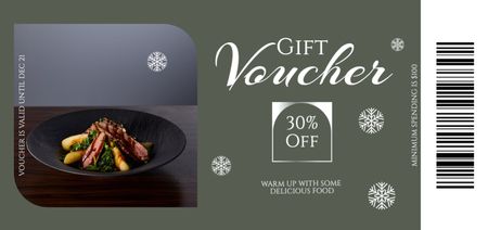 Winter Voucher on Dish in Cafe Coupon Din Large Design Template