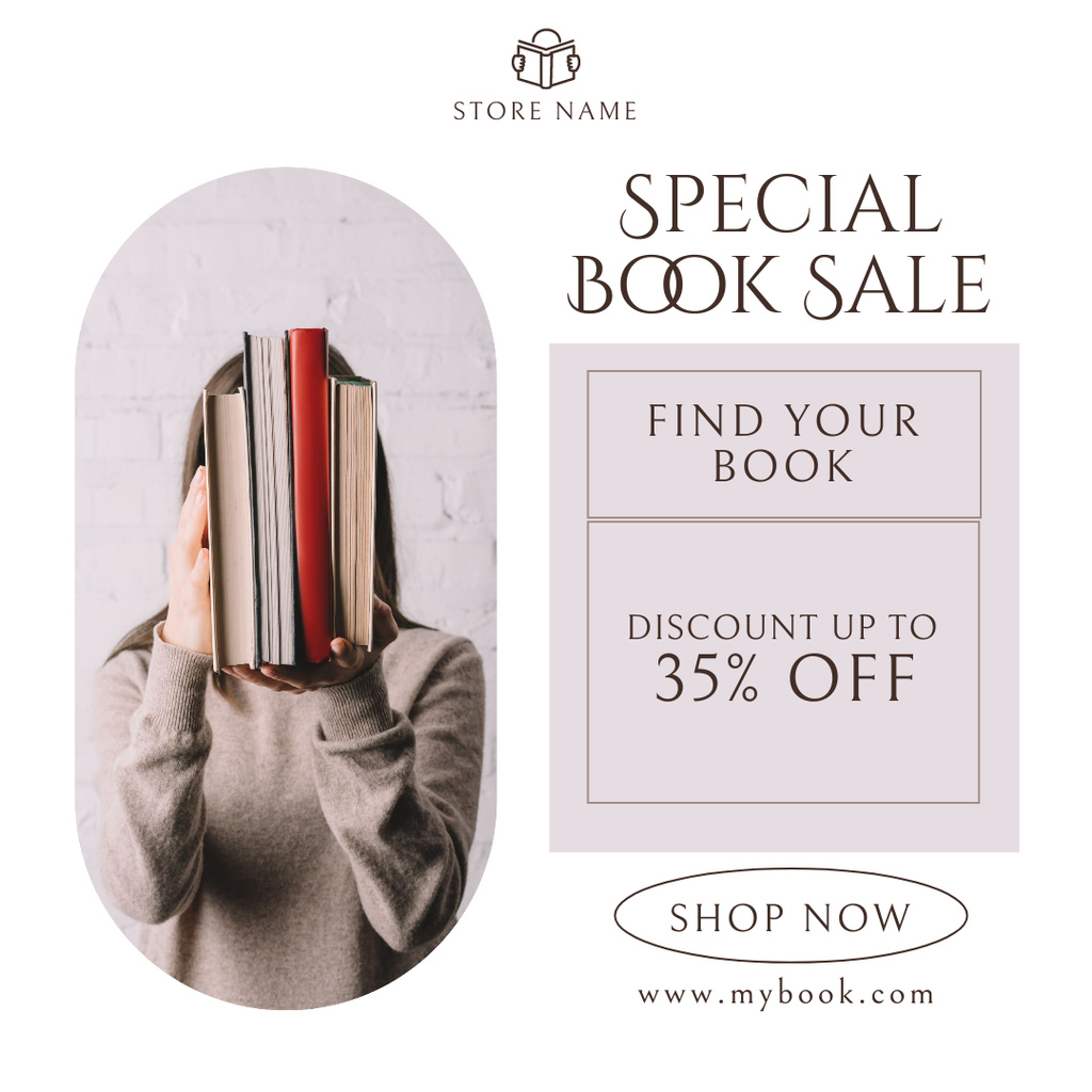 Ontwerpsjabloon van Instagram van Special Book Sale Announcement