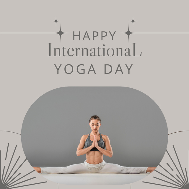 Ontwerpsjabloon van Instagram van Happy International Yoga Day Greeting