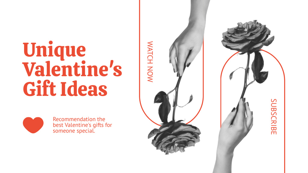 Unique Valentine's Day Gifts Ideas Youtube Thumbnail – шаблон для дизайну