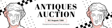 Classic Statues And Antiques Auction Announcement Twitter Design Template