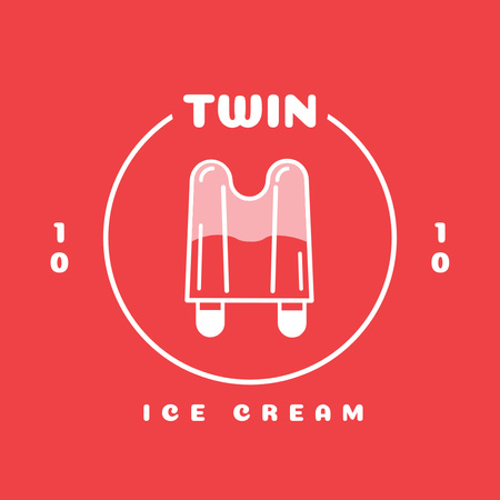 Design de logotipo Twin Ice Cream Logo Modelo de Design