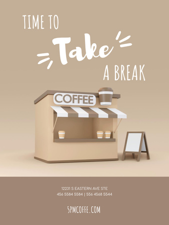 Szablon projektu Ilustracja kawiarni z frazą Poster US
